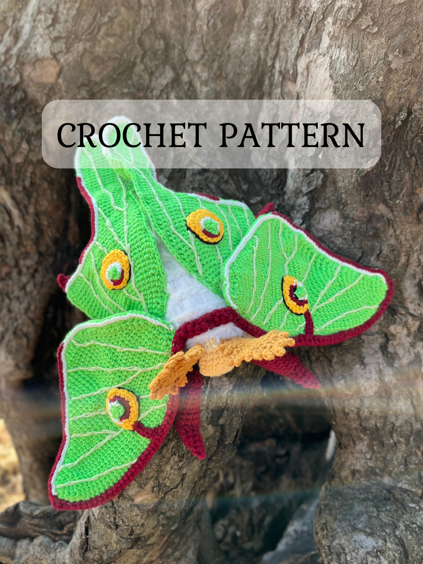 Luna Moth Crochet Pattern, Amigurumi Luna Moth