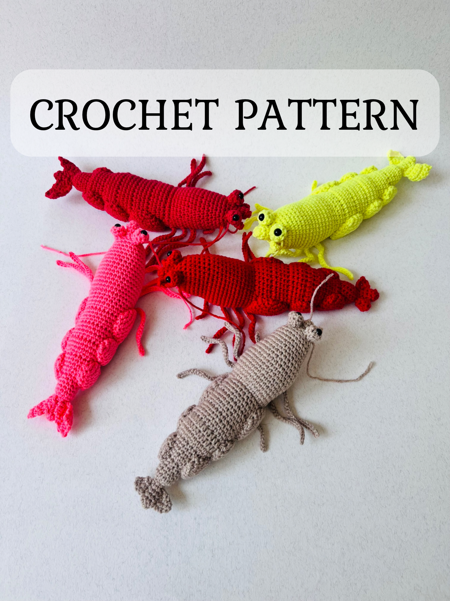 Shrimp or Prawn Crochet Pattern, Amigurumi Shrimp Tutorial