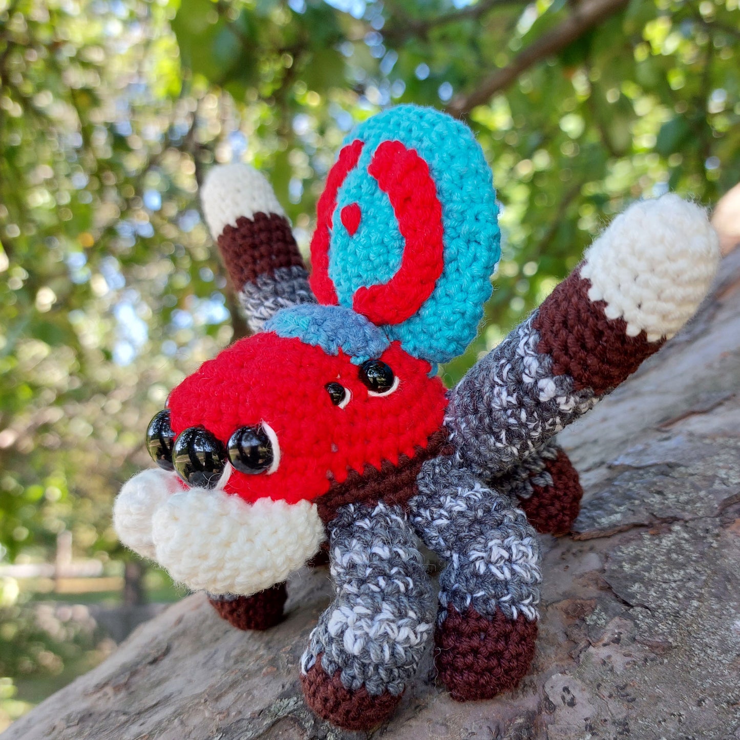 Peacock Spider Crochet Pattern, PDF file in English, Peacock Spider Amigurumi tutorial