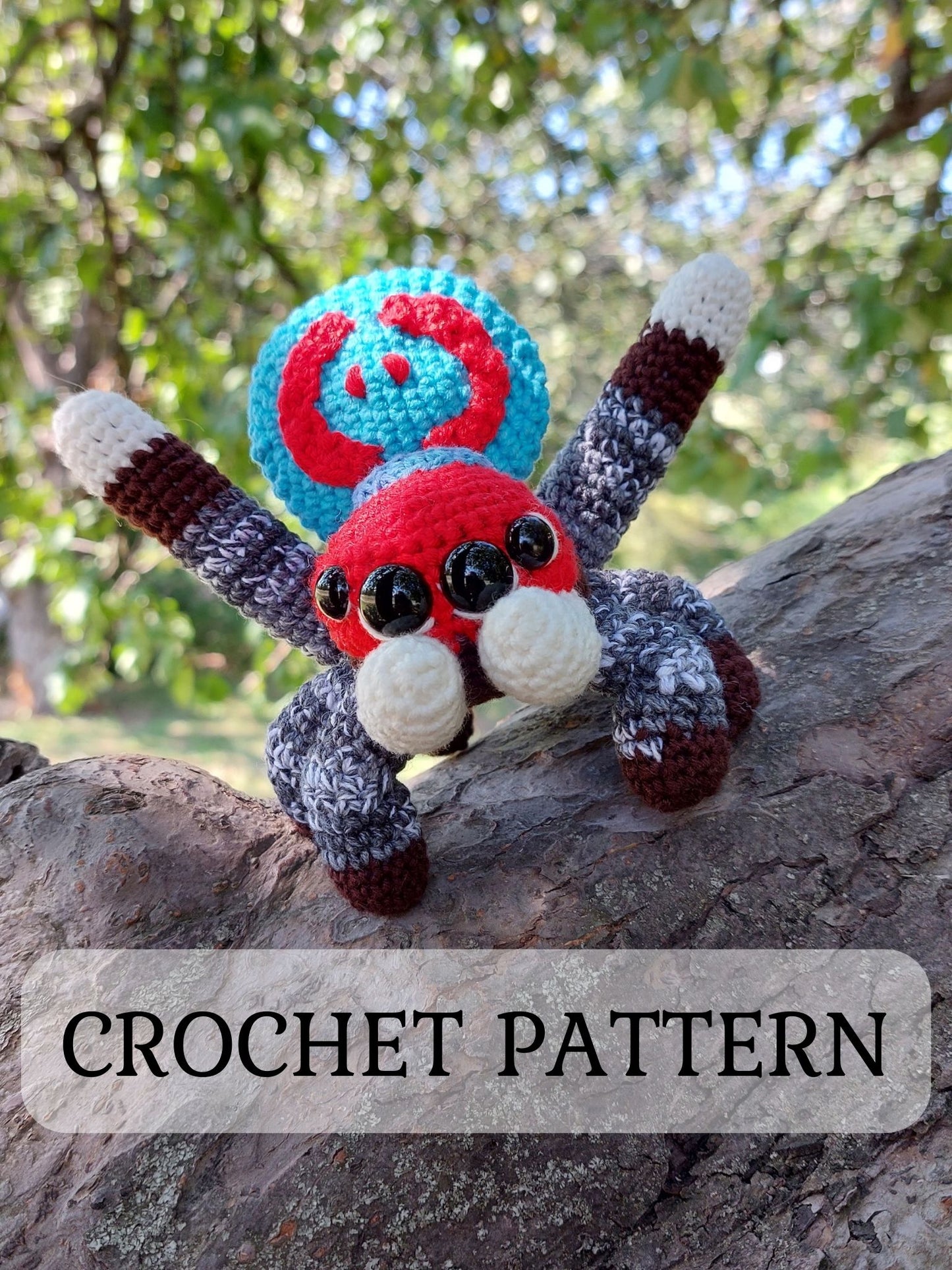 Peacock Spider Crochet Pattern, PDF file in English, Peacock Spider Amigurumi tutorial