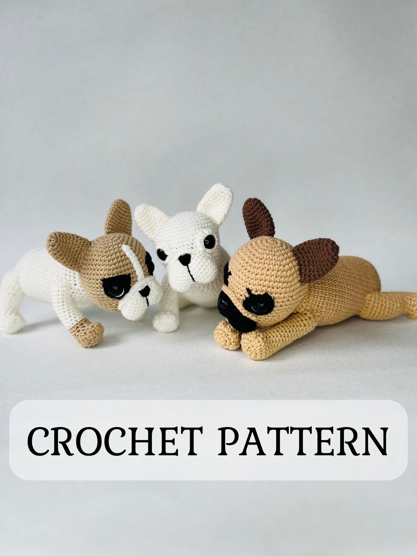 French Bulldog Puppy Crochet Pattern, Amigurumi Frenchie Tutorial