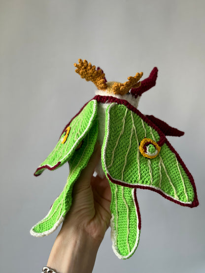 Luna Moth Crochet Pattern, Amigurumi Luna Moth