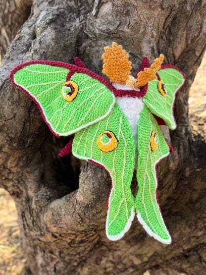 Luna Moth Crochet Pattern, Amigurumi Luna Moth