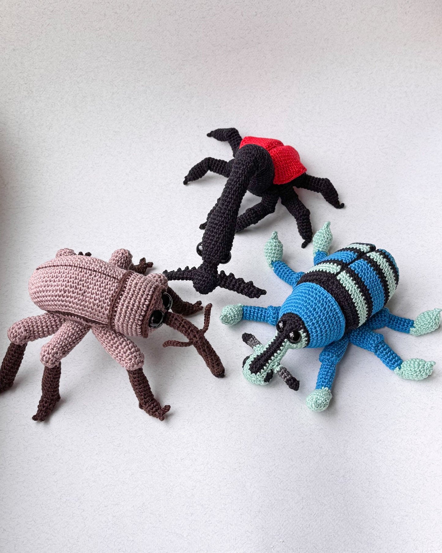 Weevils Crochet Pattern Bundle - Acorn Weevil, Blue Weevil and Giraffe Weevil, 3 PDF Patterns (English)