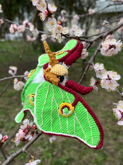 Luna Moth Crochet Pattern, Amigurumi Luna Moth
