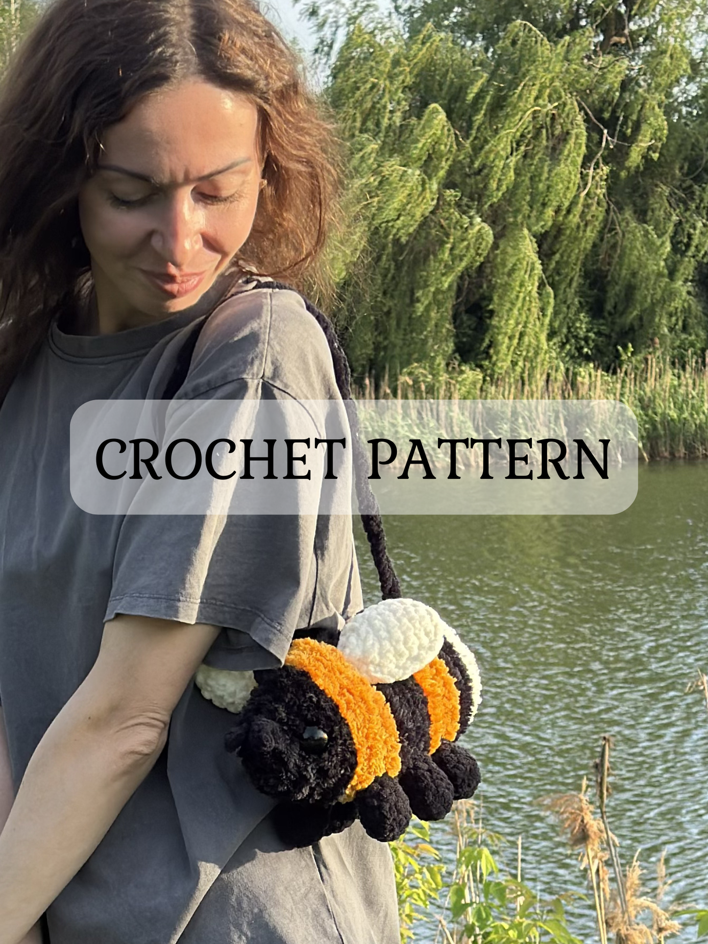 Bumblebee bag crochet pattern. Amigurumi fluffy bumblebee bag tutorial. English PDF