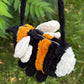 Bumblebee bag crochet pattern. Amigurumi fluffy bumblebee bag tutorial. English PDF