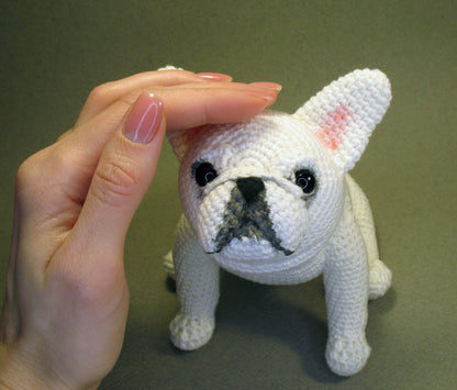 French Bulldog Crochet Pattern, Frenchie Amigurumi Tutorial
