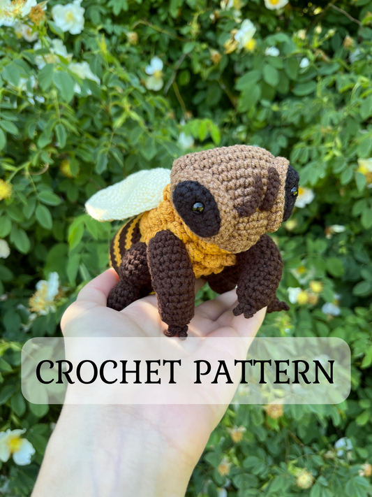 Honey Bee Crochet Pattern, PDF file in English, Amigurumi Bee